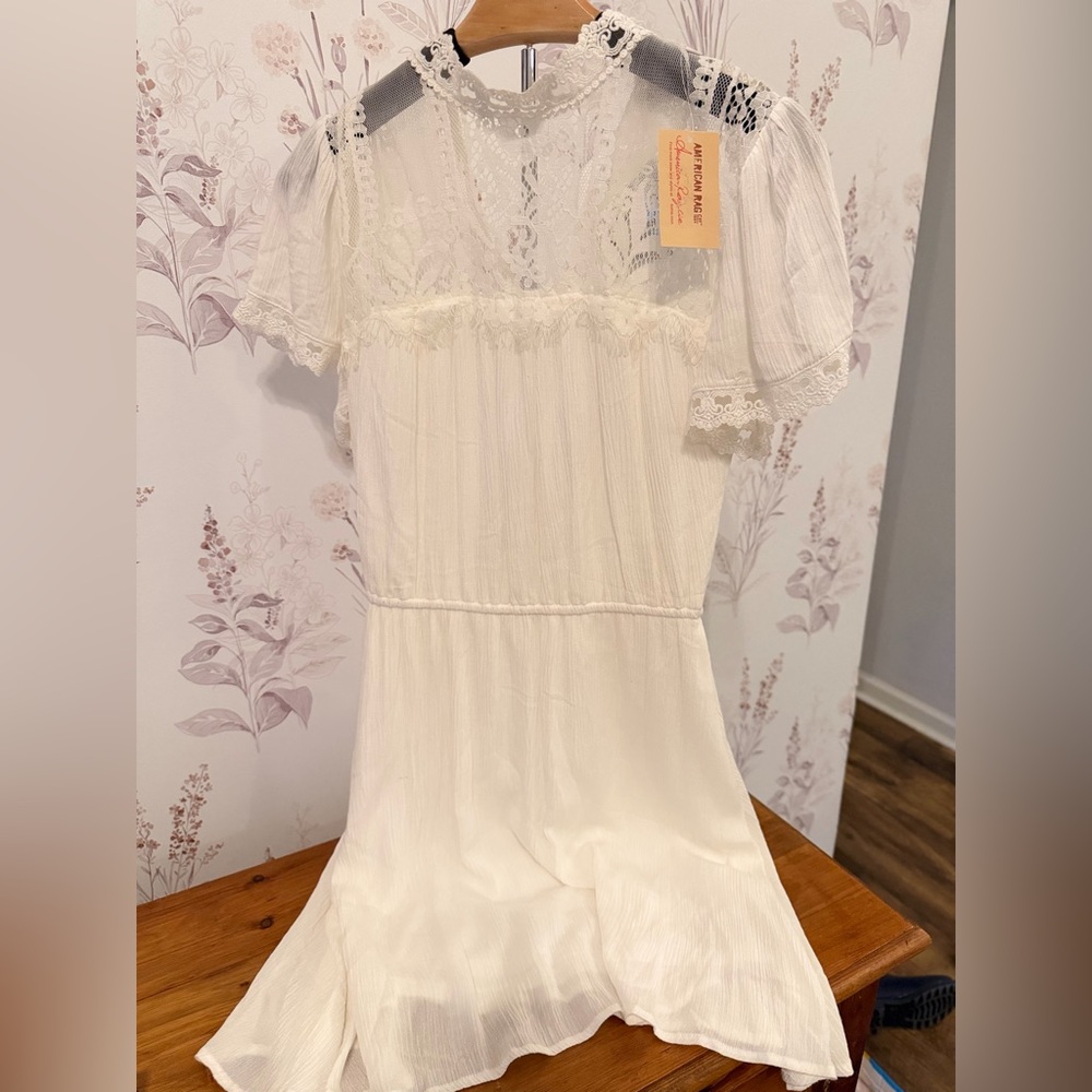NWT / American Rag White Flowy Lace Dress / Size S